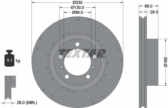 Textar 92279605 - Тормозной диск parts5.com