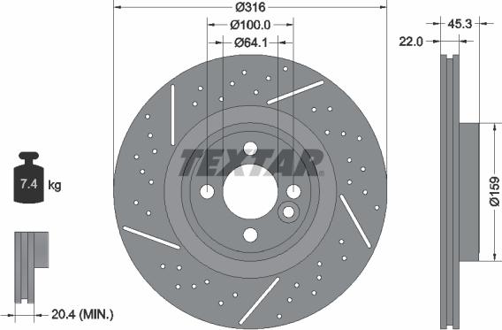 Textar 92279105 - Тормозной диск parts5.com