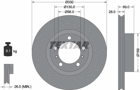 Textar 92279705 - Тормозной диск parts5.com