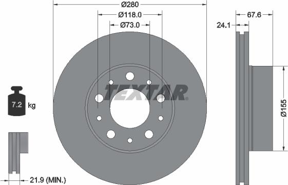 Textar 92275105 - Тормозной диск parts5.com