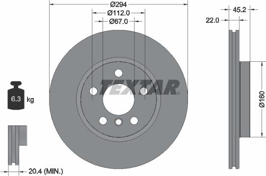 Textar 92273105 - Тормозной диск parts5.com