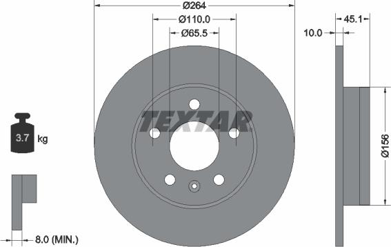 Textar 92277303 - Тормозной диск parts5.com