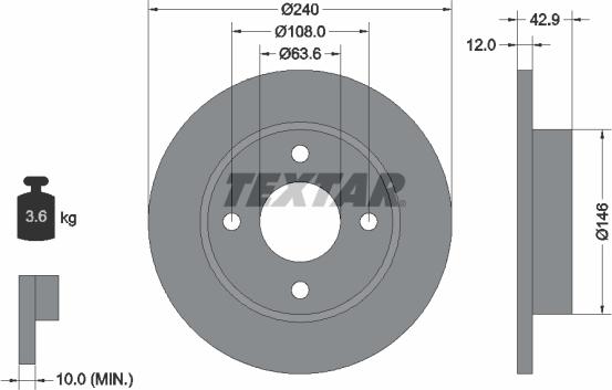 Textar 92075303 - Тормозной диск parts5.com