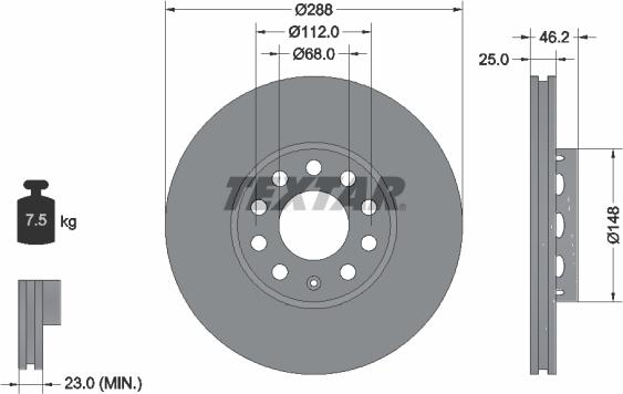 Textar 92057605 - Тормозной диск parts5.com