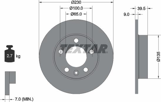 Textar 92082503 - Brake Disc parts5.com