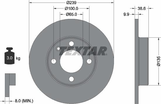 Textar 92009303 - Тормозной диск parts5.com