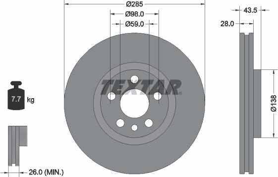 Textar 92115003 - Тормозной диск parts5.com