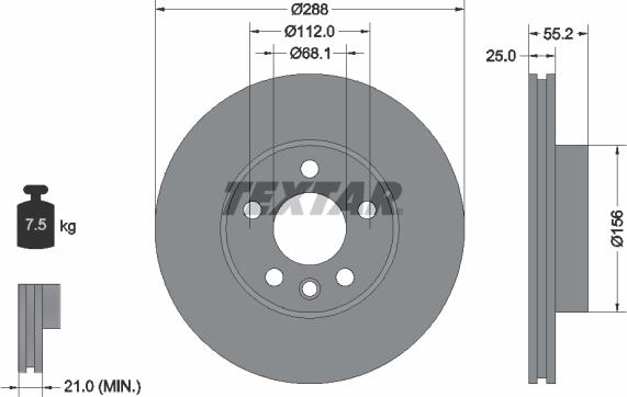 Textar 92074203 - Тормозной диск parts5.com