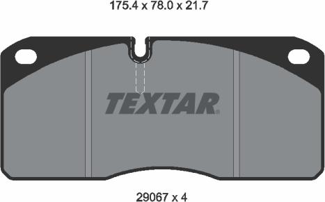 Textar 2906705 - Тормозные колодки, дисковые, комплект parts5.com