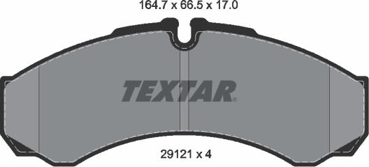 Textar 2912111 - Тормозные колодки, дисковые, комплект parts5.com