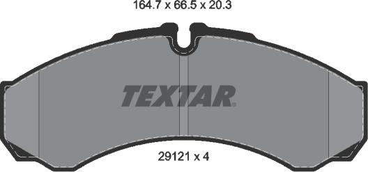 Textar 2912112 - Тормозные колодки, дисковые, комплект parts5.com