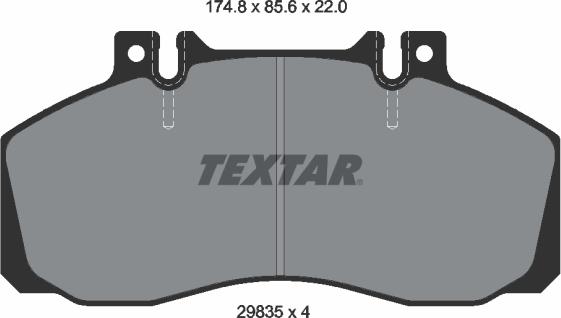 Textar 2983506 - Тормозные колодки, дисковые, комплект parts5.com