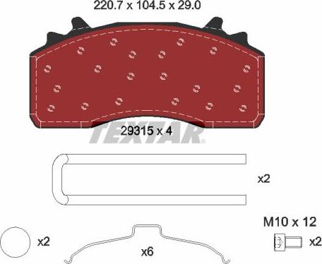 Textar 2931501 - Тормозные колодки, дисковые, комплект parts5.com