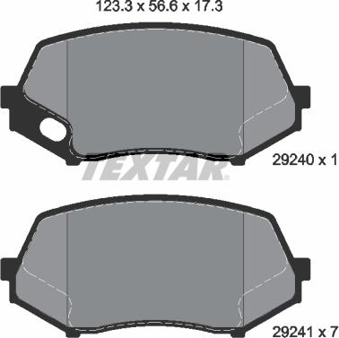 Textar 2924001 - Тормозные колодки, дисковые, комплект parts5.com