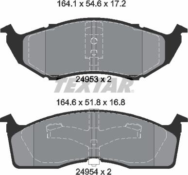 Textar 2495301 - Тормозные колодки, дисковые, комплект parts5.com