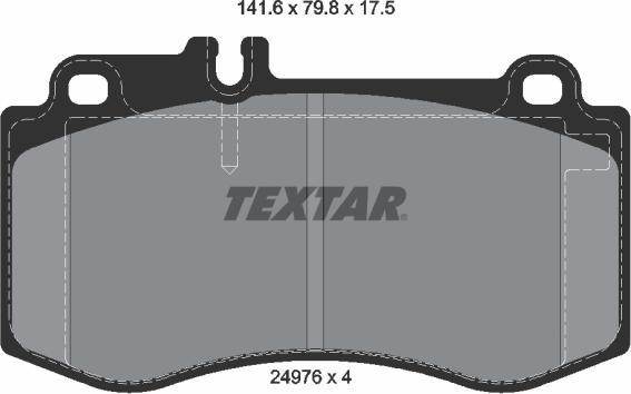 Textar 2497601 - Тормозные колодки, дисковые, комплект parts5.com