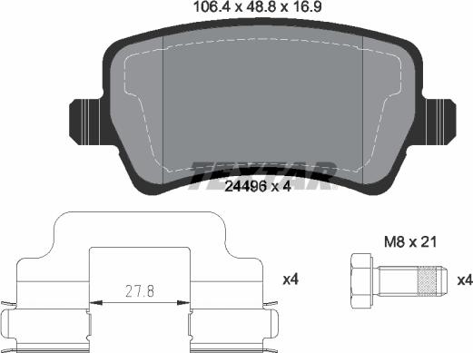 Textar 2449601 - Тормозные колодки, дисковые, комплект parts5.com