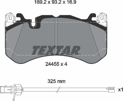 Textar 2445501 - Тормозные колодки, дисковые, комплект parts5.com