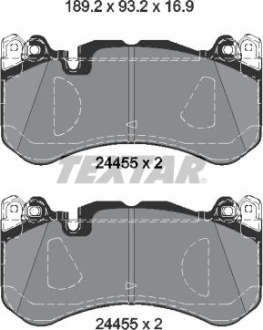 Textar 2445503 - Тормозные колодки, дисковые, комплект parts5.com