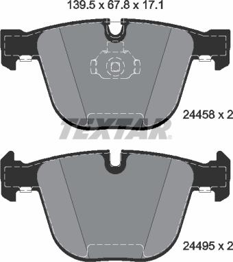 Textar 2445801 - Тормозные колодки, дисковые, комплект parts5.com