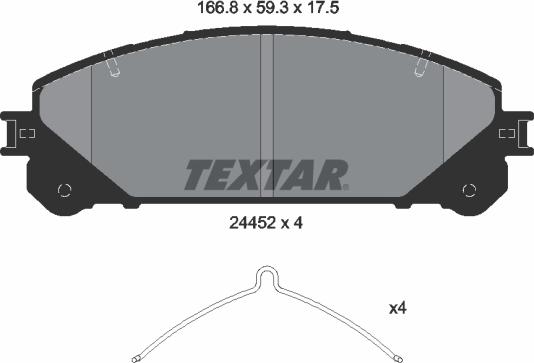 Textar 2445201 - Тормозные колодки, дисковые, комплект parts5.com