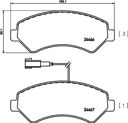 Textar 2446602 - Тормозные колодки, дисковые, комплект parts5.com