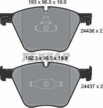 Textar 2443601 - Тормозные колодки, дисковые, комплект parts5.com