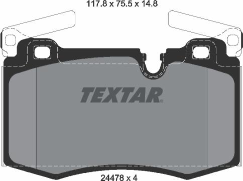 Textar 2447801 - Тормозные колодки, дисковые, комплект parts5.com