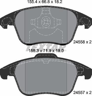 Textar 2455801 - Тормозные колодки, дисковые, комплект parts5.com