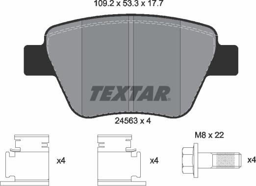 Textar 2456301 - Тормозные колодки, дисковые, комплект parts5.com