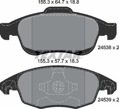 Textar 2453801 - Тормозные колодки, дисковые, комплект parts5.com