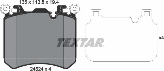 Textar 2452401 - Тормозные колодки, дисковые, комплект parts5.com