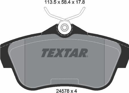 Textar 2457803 - Тормозные колодки, дисковые, комплект parts5.com