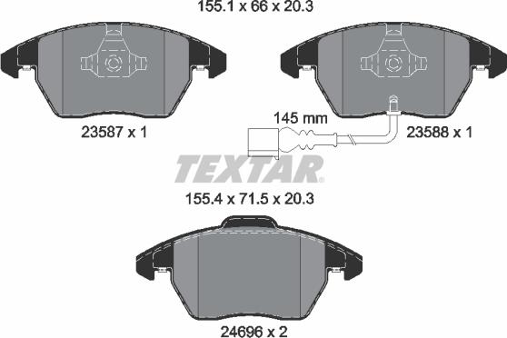 Textar 2469602 - Тормозные колодки, дисковые, комплект parts5.com