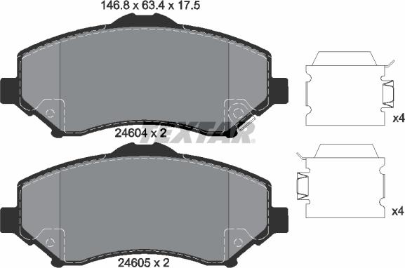 Textar 2460402 - Juego de pastillas de freno parts5.com