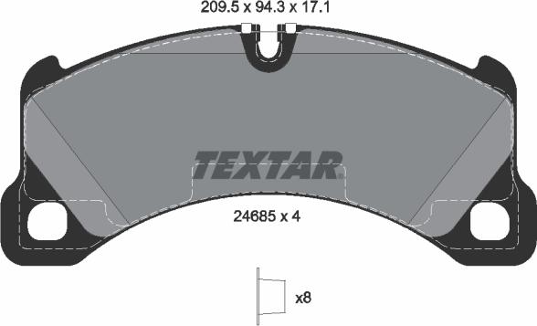 Textar 2468501 - Тормозные колодки, дисковые, комплект parts5.com