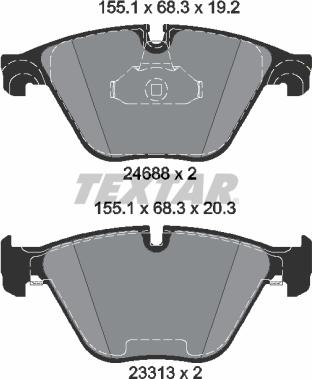 Textar 2468801 - Тормозные колодки, дисковые, комплект parts5.com