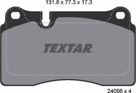 Textar 2409801 - Тормозные колодки, дисковые, комплект parts5.com