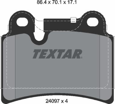 Textar 2409701 - Тормозные колодки, дисковые, комплект parts5.com