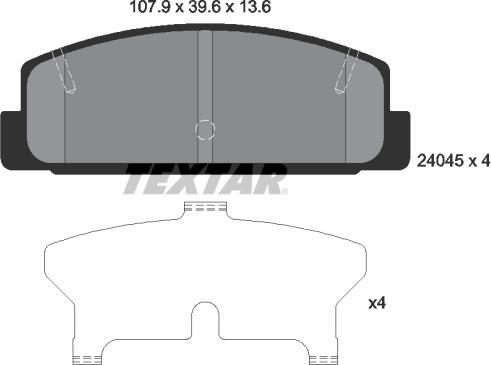 Textar 2404501 - Тормозные колодки, дисковые, комплект parts5.com