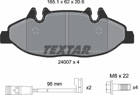 Textar 2400701 - Тормозные колодки, дисковые, комплект parts5.com