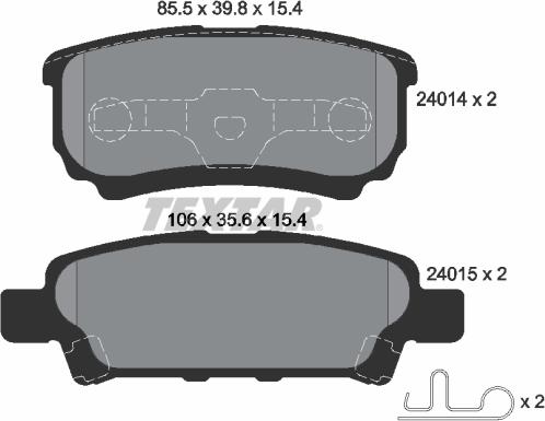 Textar 2401401 - Тормозные колодки, дисковые, комплект parts5.com