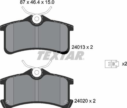 Textar 2401301 - Тормозные колодки, дисковые, комплект parts5.com