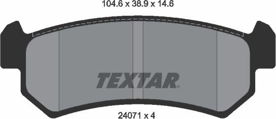 Textar 2407101 - Тормозные колодки, дисковые, комплект parts5.com