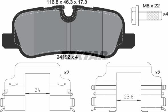 Textar 2419204 - Тормозные колодки, дисковые, комплект parts5.com