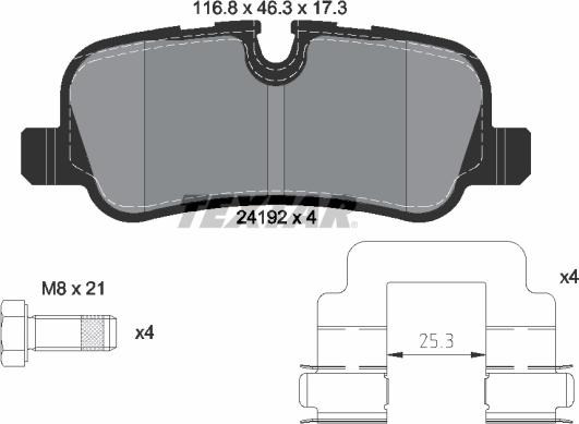 Textar 2419201 - Тормозные колодки, дисковые, комплект parts5.com