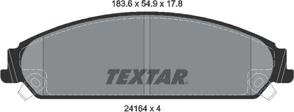 Textar 2416401 - Тормозные колодки, дисковые, комплект parts5.com