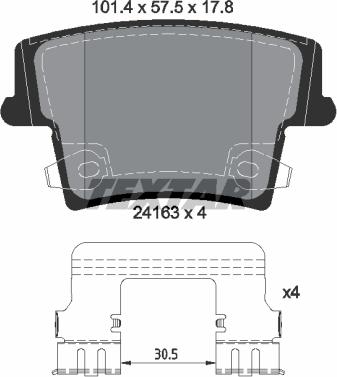 Textar 2416303 - Тормозные колодки, дисковые, комплект parts5.com