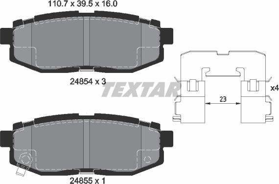 Textar 2485401 - Тормозные колодки, дисковые, комплект parts5.com