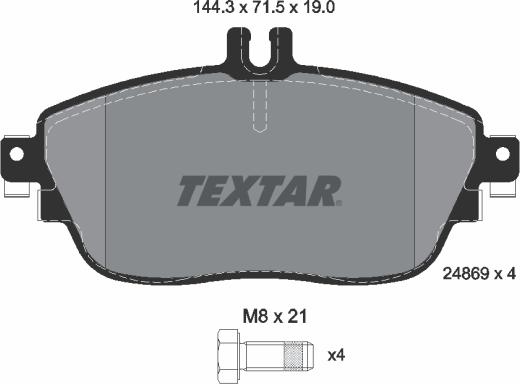 Textar 2486901 - Тормозные колодки, дисковые, комплект parts5.com